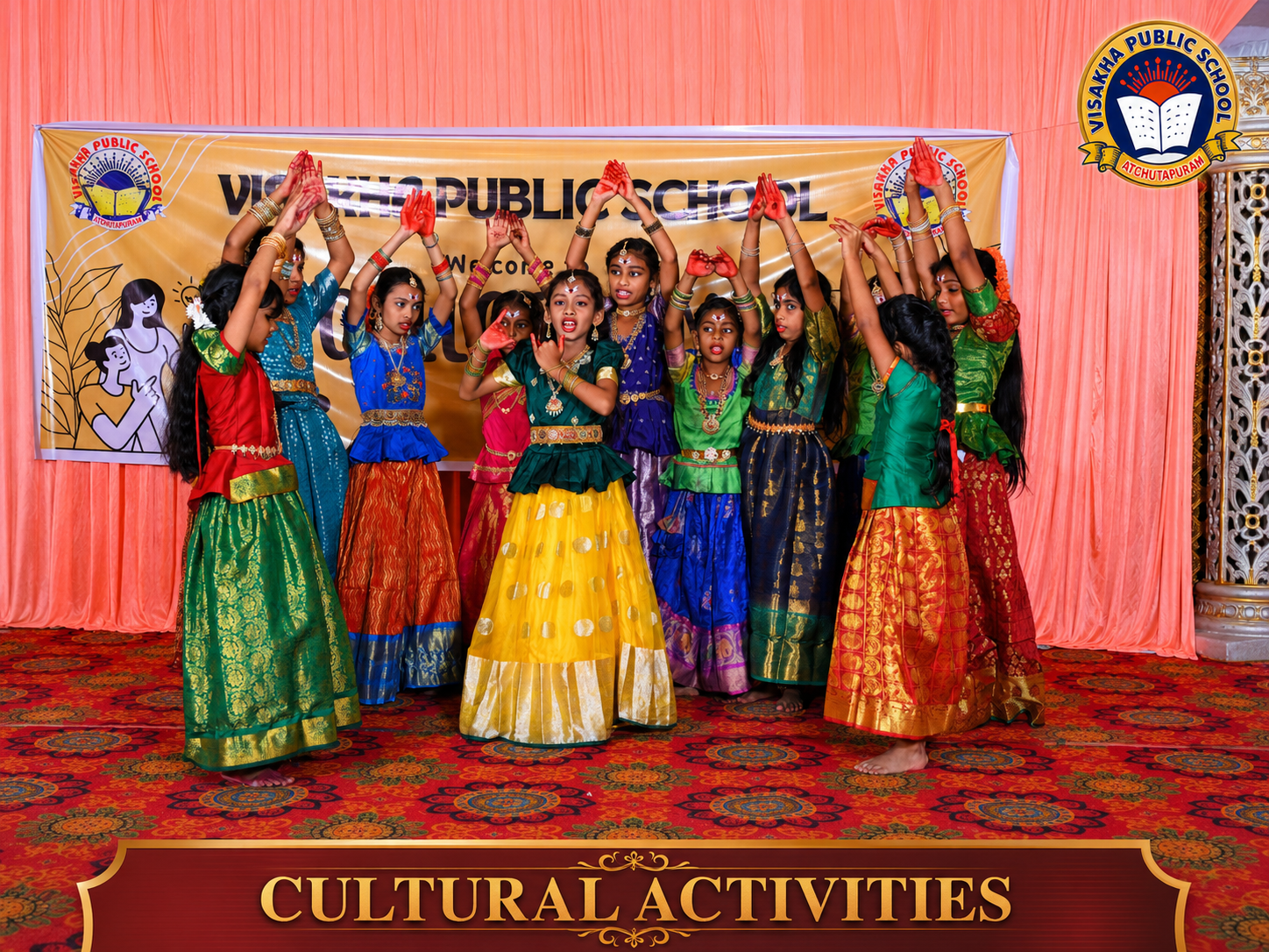 Students performing during a cultural event